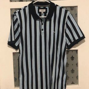 Polo with Light and Dark Blue Stripes